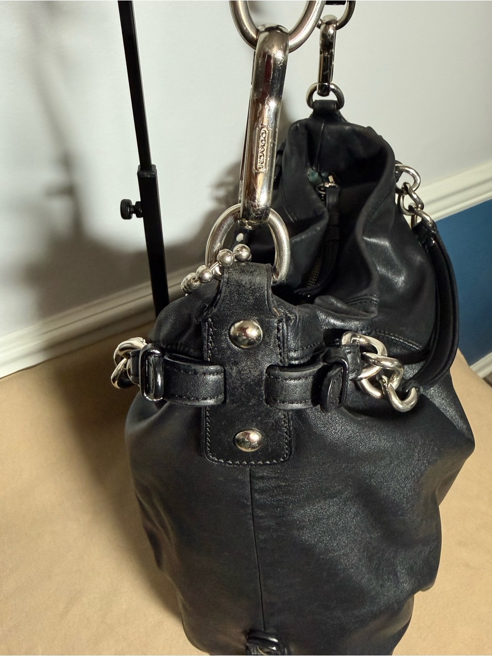 Authentic Coach Brooke Hobo Bag - Black Pebbled Leather #14821 - Picture 8 of 13